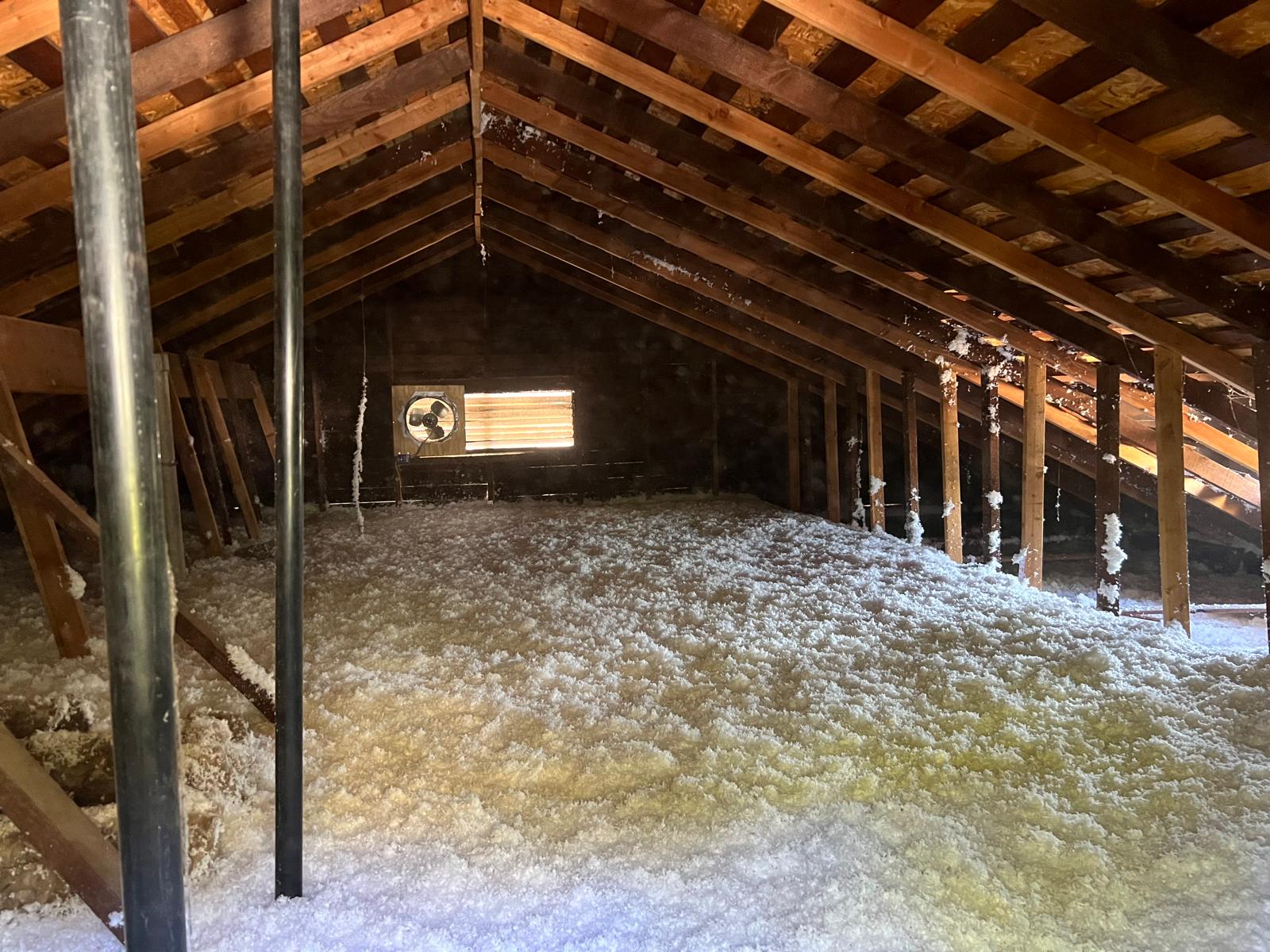 Attic insulation project in Central California